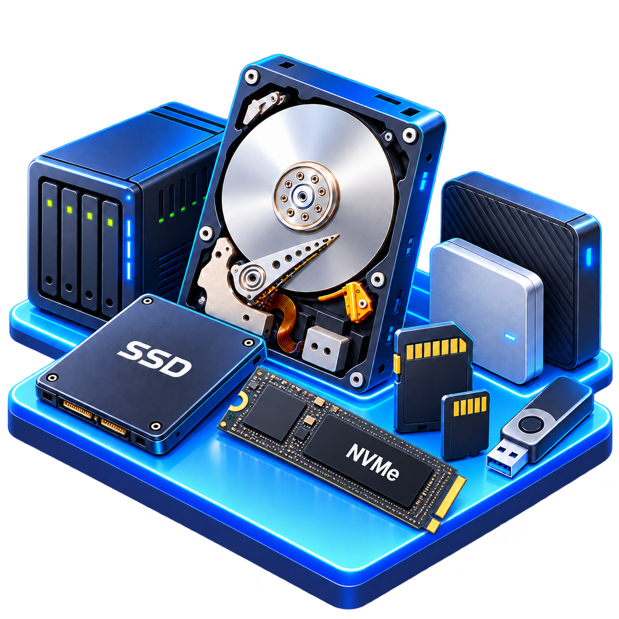 Neon Storage Devices Showcase